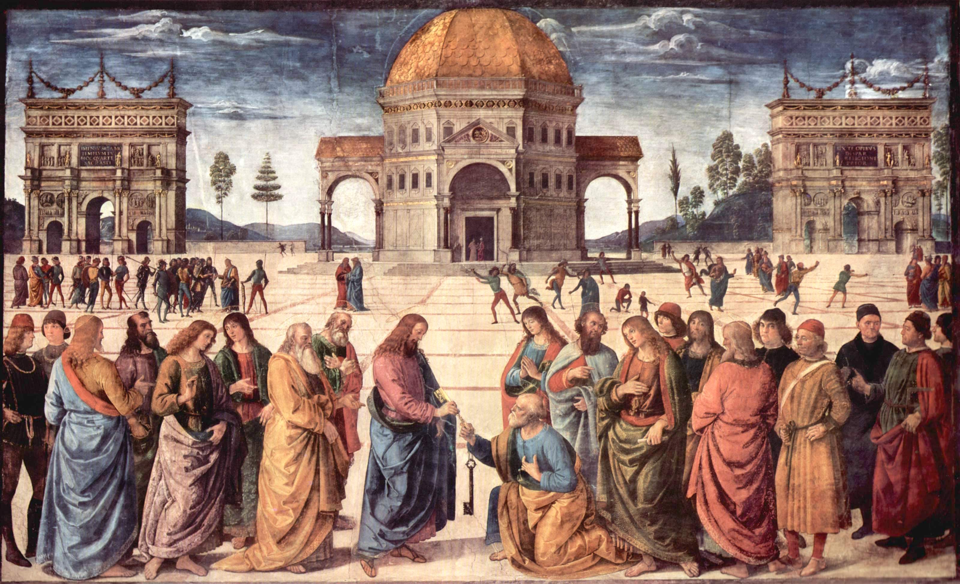 The giving of the keys to St. Peter | Pietro Perugino 1482